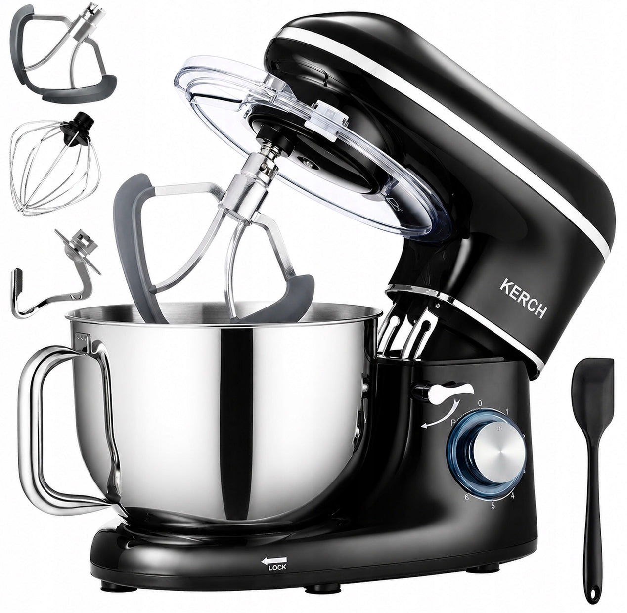 ROBOT KUCHENNY PLANETARNY MIKSER Z MISĄ KERCH MYCHEF 4000W BLACK 6,2L(ROBOT KUCHENNY PLANETARNY MIKSER Z MISĄ KERCH MYCHEF 4000W BLACK 6，2L)