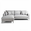 Sofa narożna z szarym obiciem materiałowym 250 x 200 x 85 cm