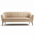 Sofa tapicerowana w kolorze beżowym 200 x 80 x 75cm z metalowymi nogami