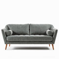 Sofa dwuosobowa szara z drewna i tkaniny 180 x 85 x 80cm