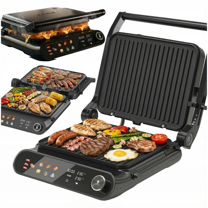 Boste BOSTE GRILL ELEKTRYCZNY KONTAKTOWY OPIEKACZ DUŻA MOC 2200W ROZKŁADANY SONDA