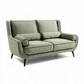 Sofa dwuosobowa z poduszkami w kolorze zielonym wymiary 180 x 90 x 85cm