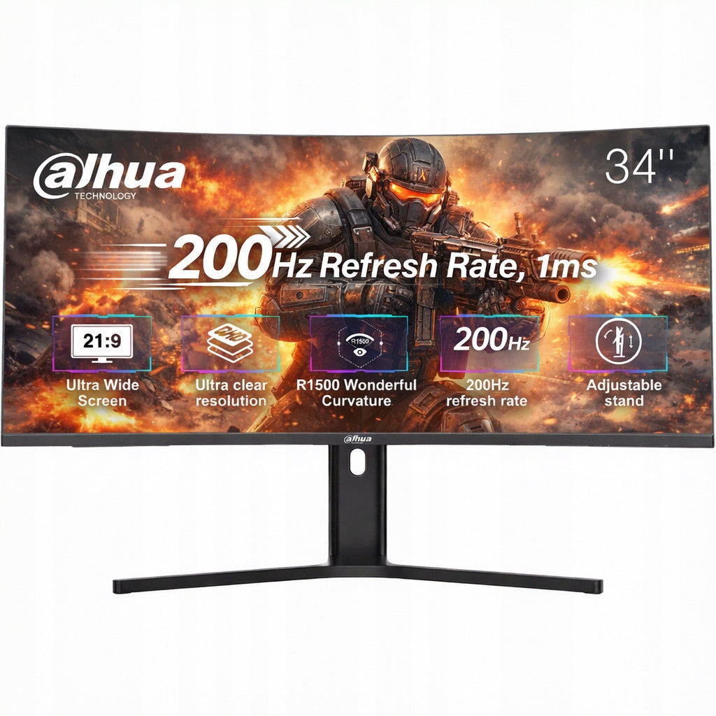 Dahua Monitor Gamingowy Zakrzywiony DAHUA 34 Cale UWQHD VA 180HZ 200HZ 1MS HDR10