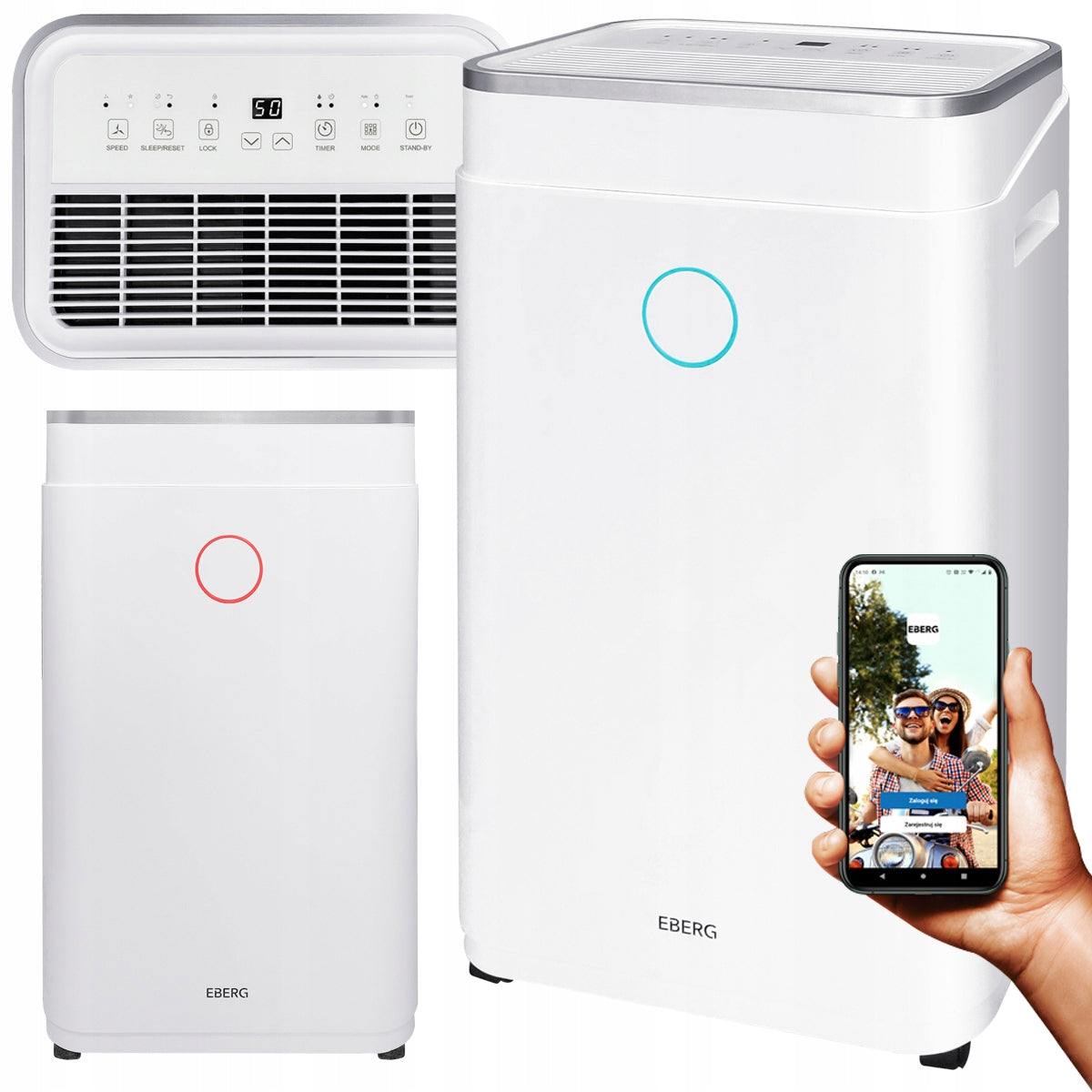 Osuszacz powietrza EBERG AZARI pochłaniacz 20l/24h +WiFi +TIMER +higrostat(200 W/12 l/24 h/Osuszacz powietrza EBERG AZARI pochłaniacz 20l/24h +WiFi +TIMER +higrostat)