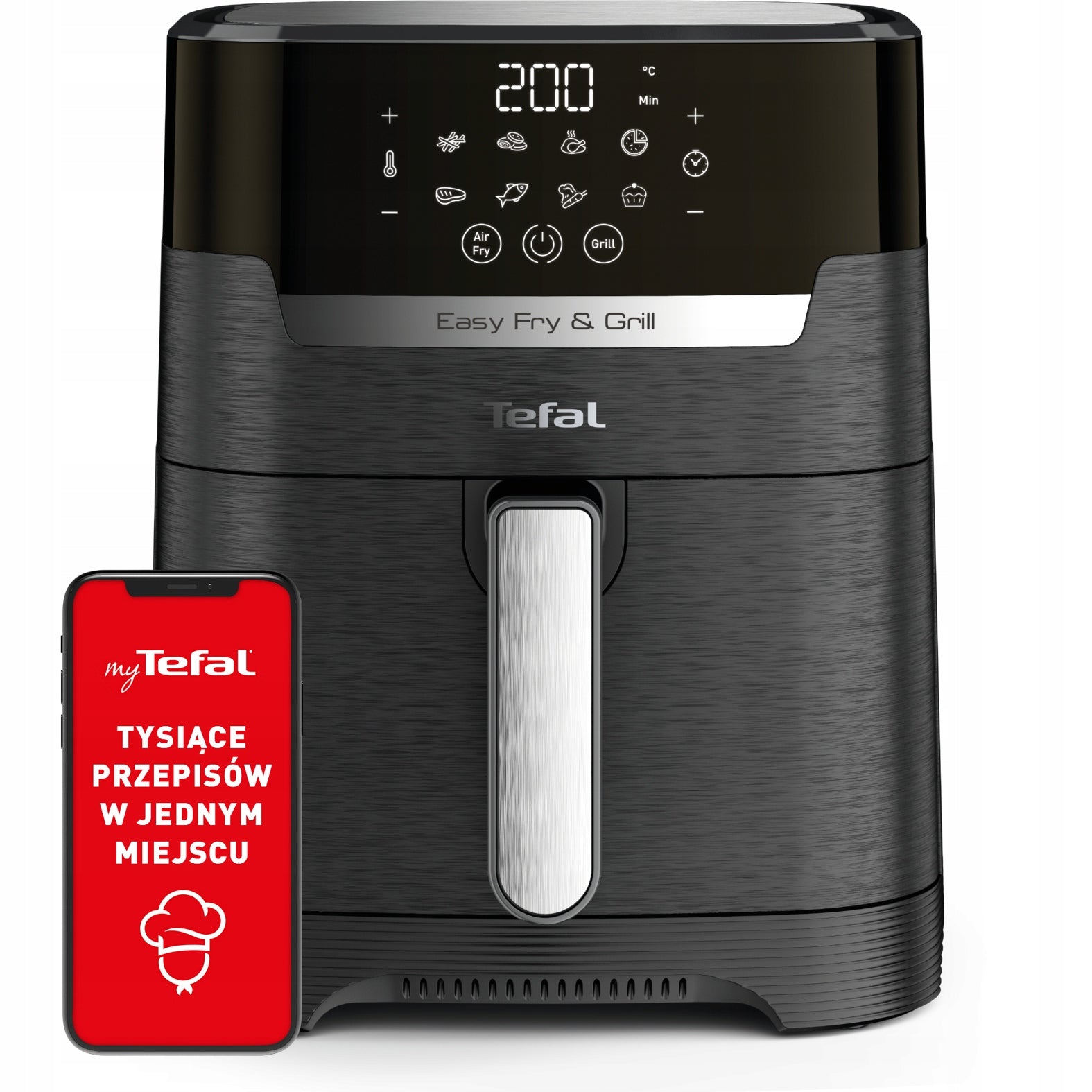 Frytkownica beztłuszczowa TEFAL EY505 Grill 2w1 Air Fryer(Frytkownica beztłuszczowa TEFAL EY505 Grill 2w1 Air Fryer)
