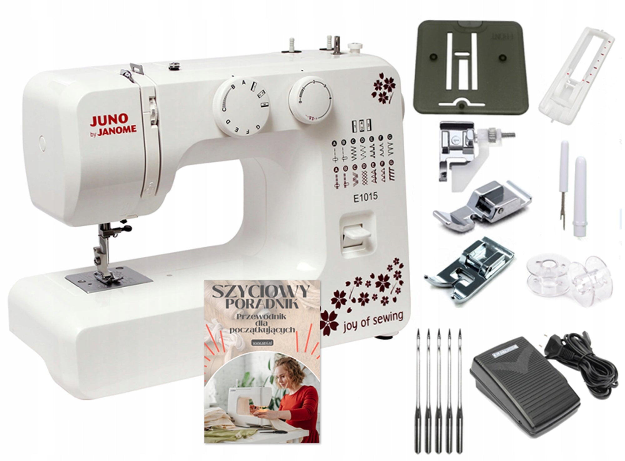 REWELACYJNA domowa Maszyna do Szycia JANOME JUNO E1015 + GRATIS PORADNIK