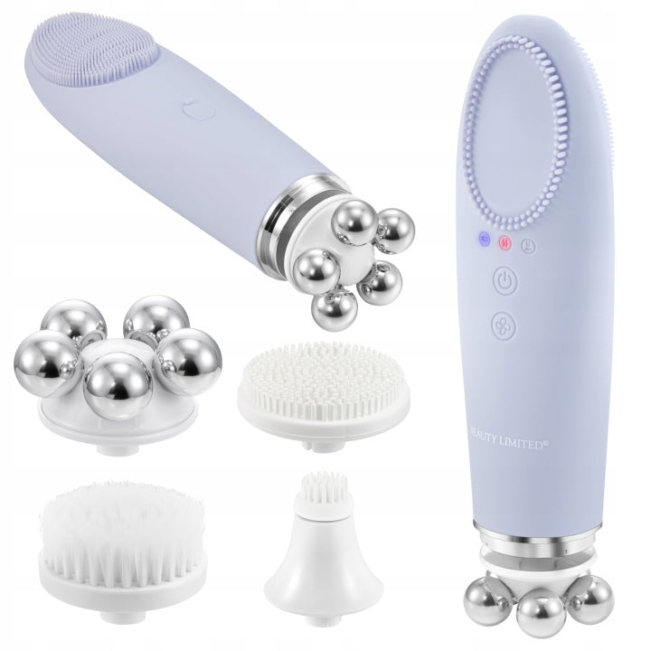 Beauty Limited Szczoteczka soniczna do twarzy 5w1 MASAŻ Kobido Ciepły Rotacja IPX5 Gray
