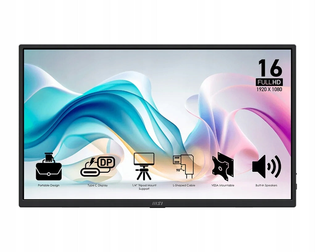 MSI Monitor LED MSI Pro MP165 E6 15,6 1920 x 1080 px IPS / PLS