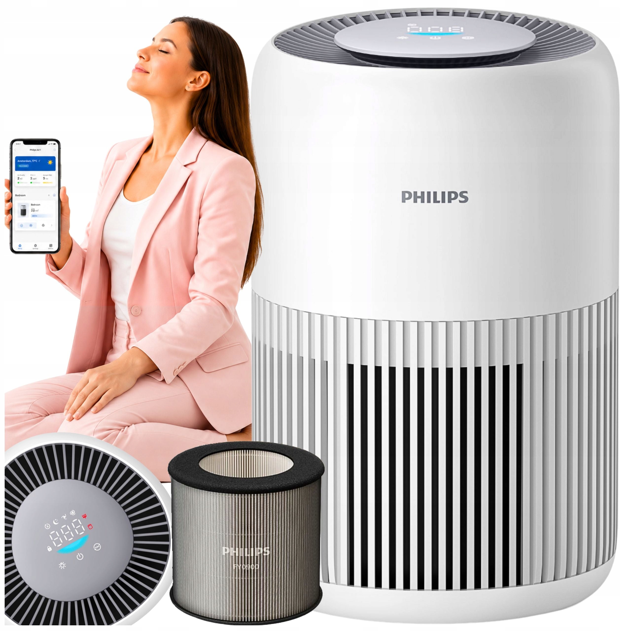 PHILIPS Oczyszczacz Powietrza AC2220/10 ULTRAcichy Apka AIR+ NanoProtect(400 m³/h/PHILIPS Oczyszczacz Powietrza AC2220/10 ULTRAcichy Apka AIR+ NanoProtect)